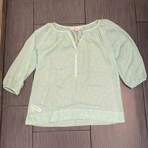 Loft Womens Polka Dot Peasant Top size petite small NWT